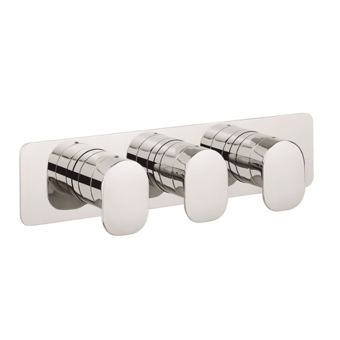 Product Cut out image of the Crosswater Zero 2 Landscape 3 Outlet 3 Handle Thermostatic Shower Valve